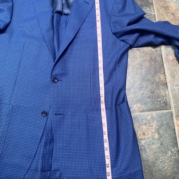 Canali Kei Vibrant Blue Houndstooth Sport Coat 42 - Picture 3 of 8